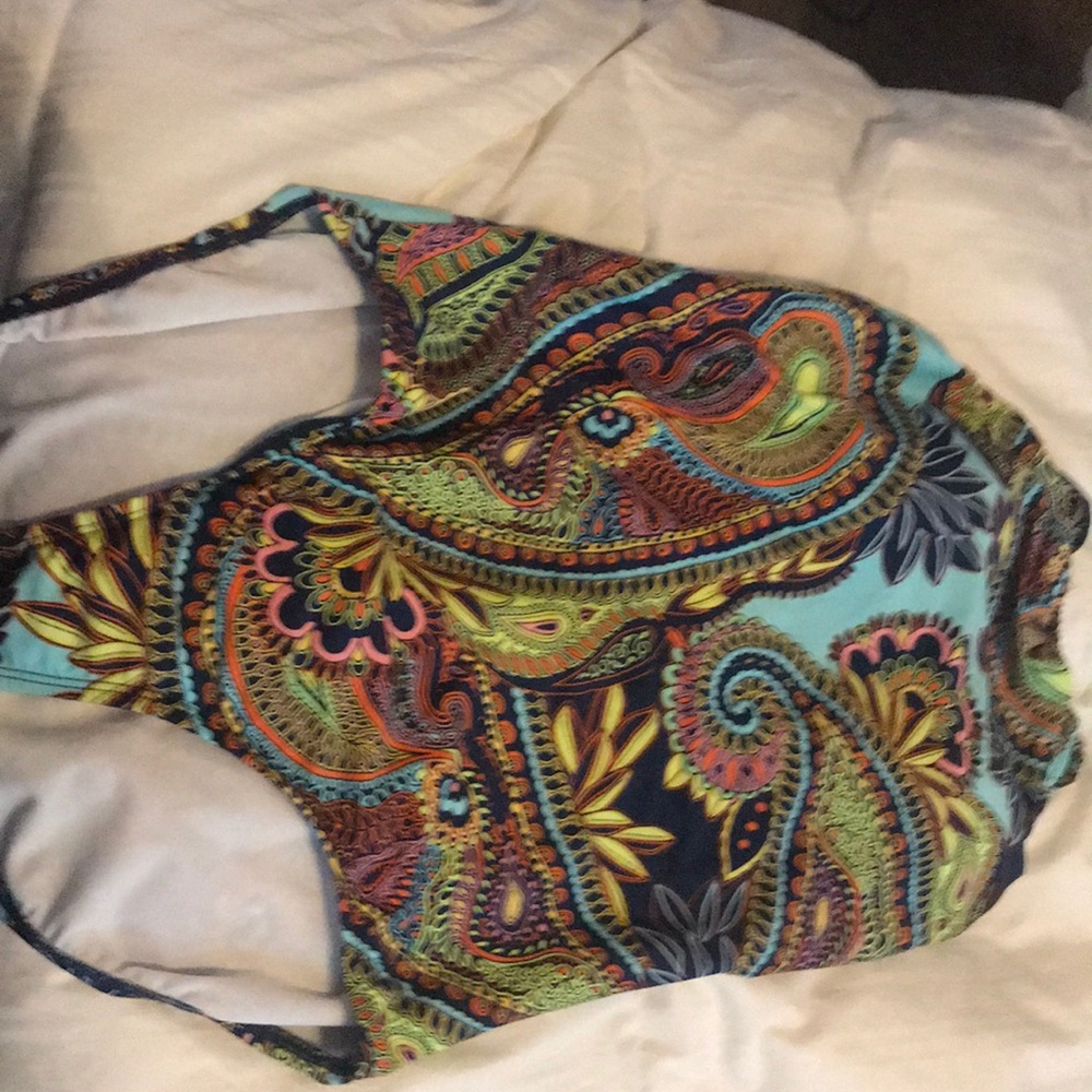 A show stopper one piece swimsuit.